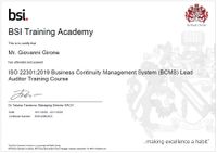 ISO 22301 2019 Certificate